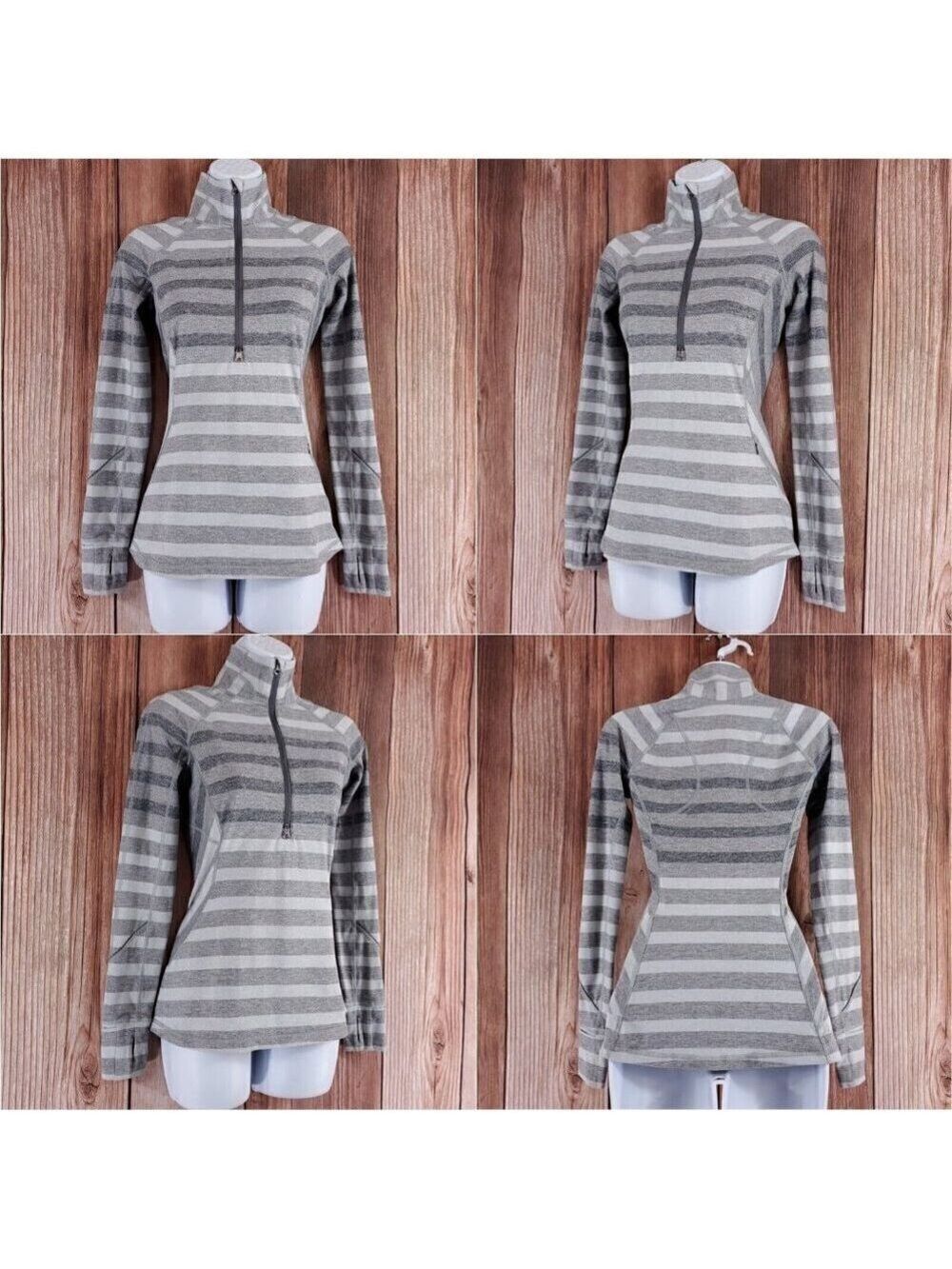 Lululemon Womens Size 2 Race Your Pace Zip Long Sleeve Shirt Pullover Gray